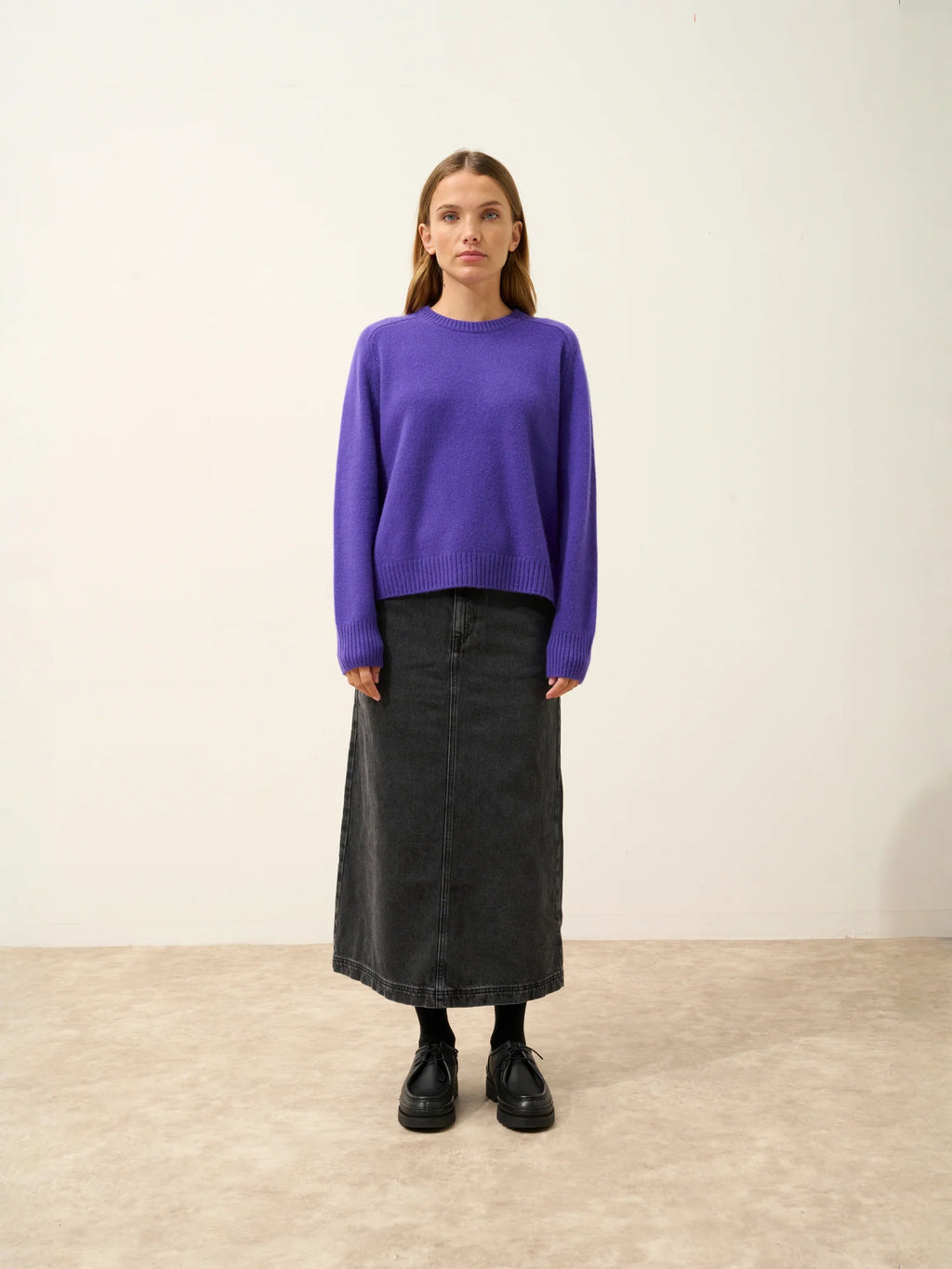 LAVINIA Sweater Crew Neck 4 Ply Amethyst