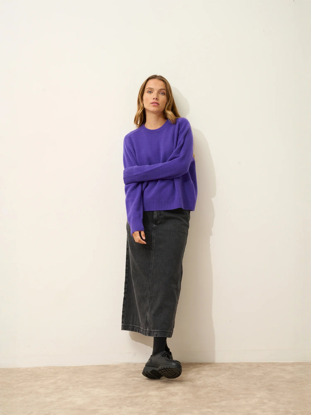 LAVINIA Sweater Crew Neck 4 Ply Amethyst
