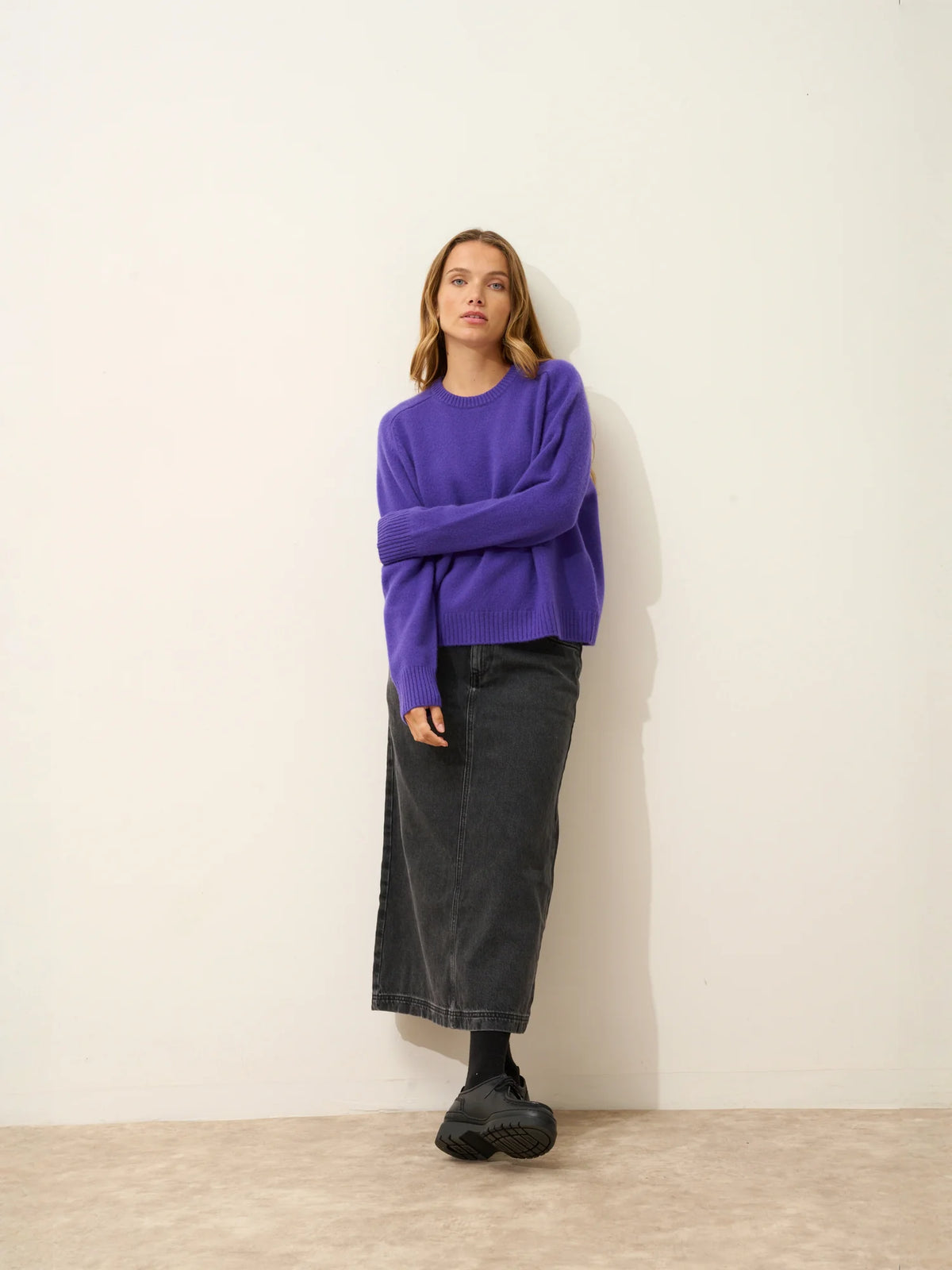 LAVINIA Sweater Crew Neck 4 Ply Amethyst