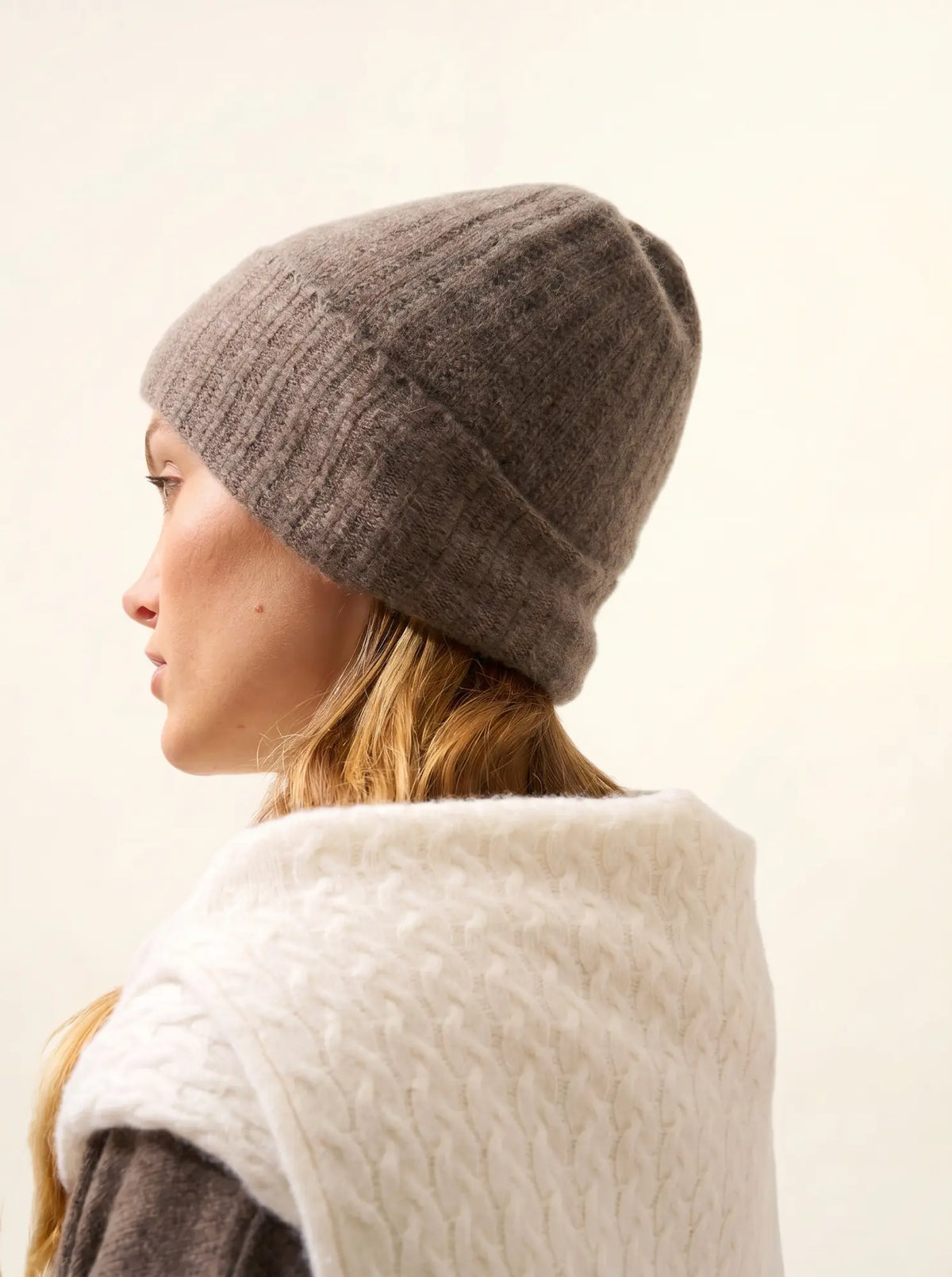 JIN Bonnet 6 Fils Taupe Chiné
