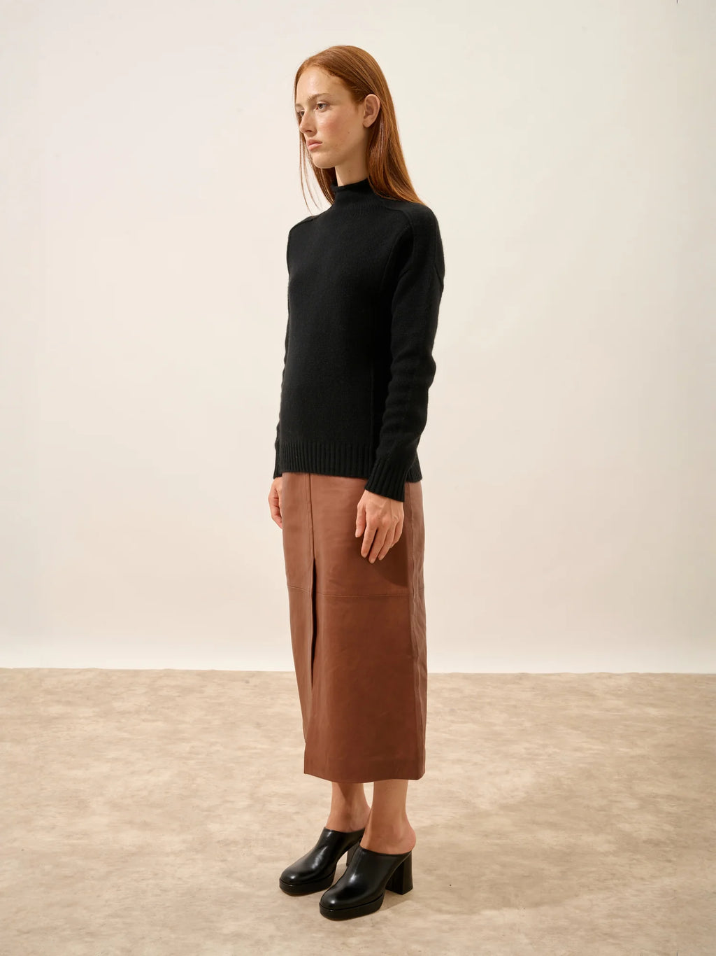 GLACIELA Sweater Mock Neck 4 Ply Black