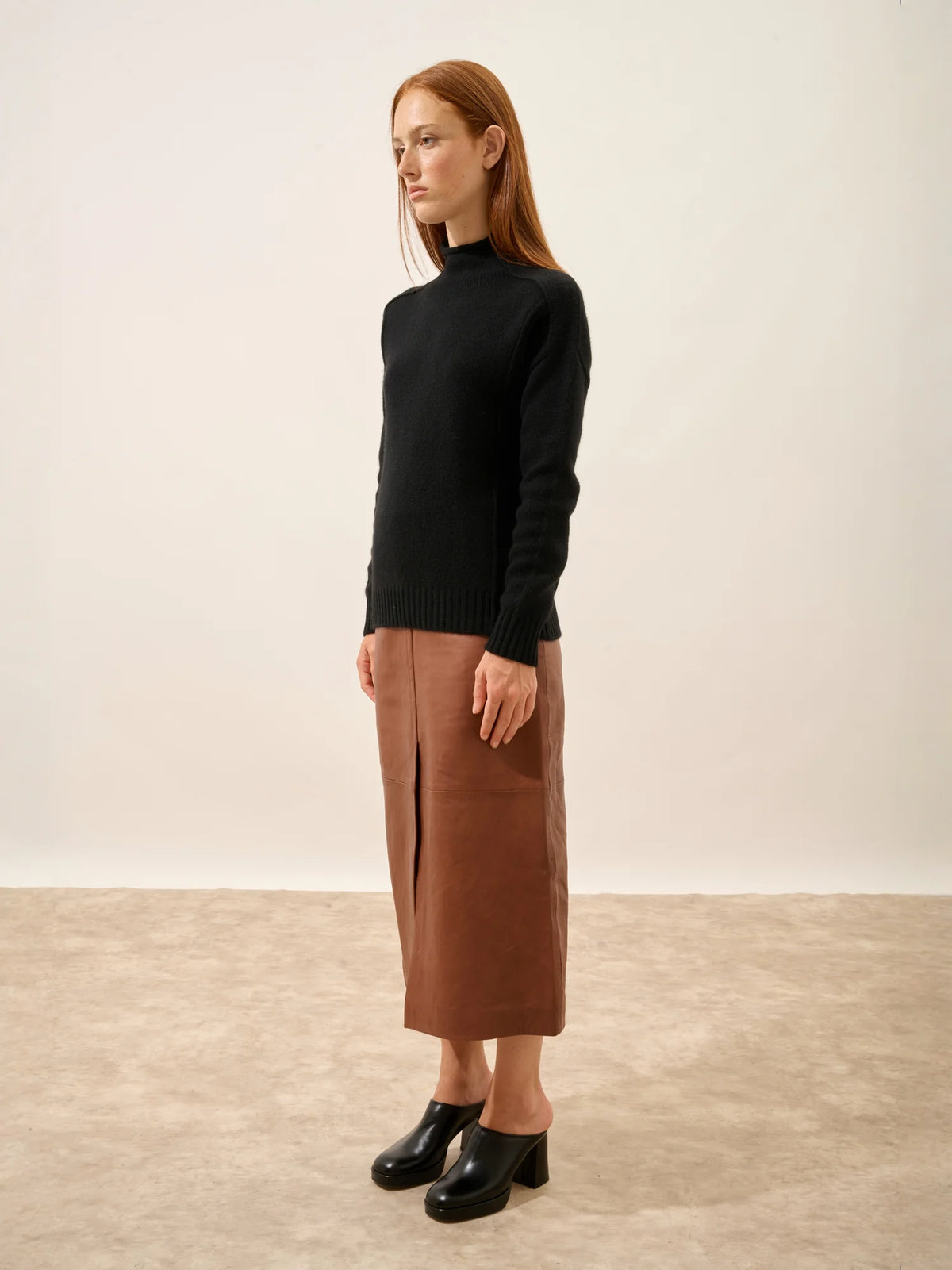 GLACIELA Sweater Mock Neck 4 Ply Black