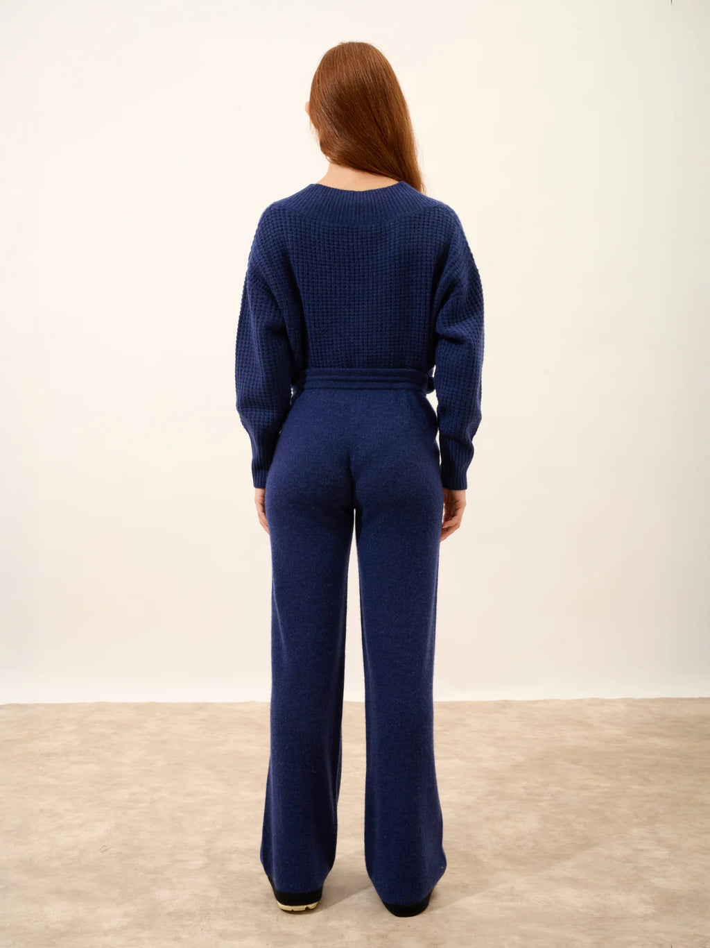 LUCIANA Wide-Leg Trousers Midnight Blue and Black