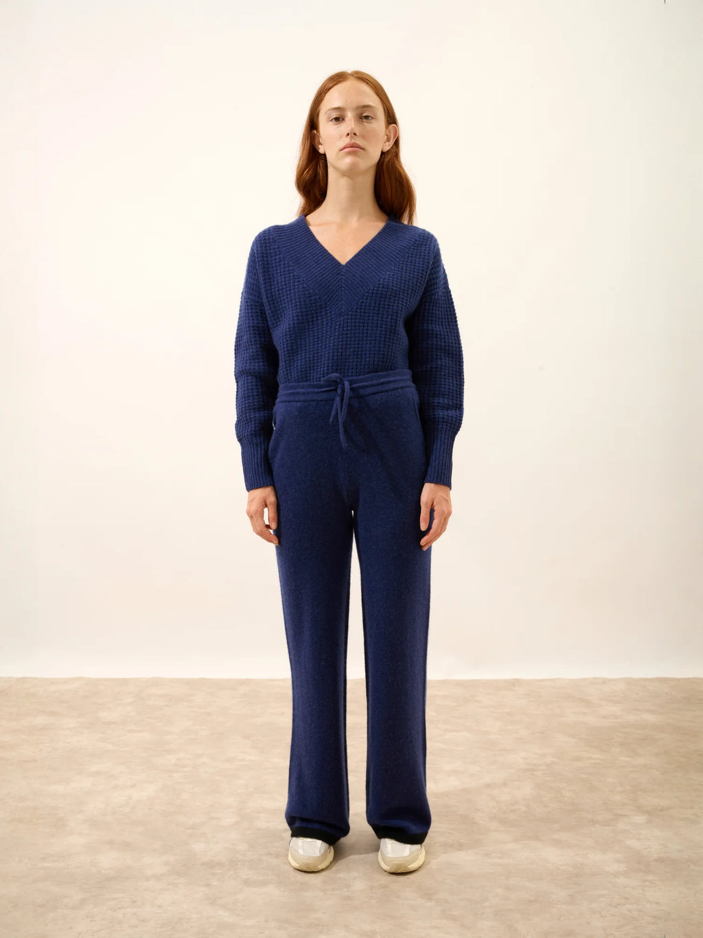 LUCIANA Wide-Leg Trousers Midnight Blue and Black