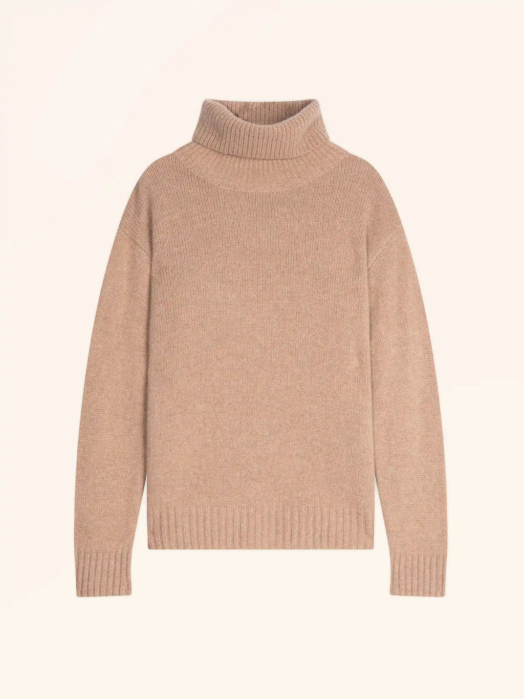 ISERIA Pull Col Roulé 4 Fils Camel Chiné