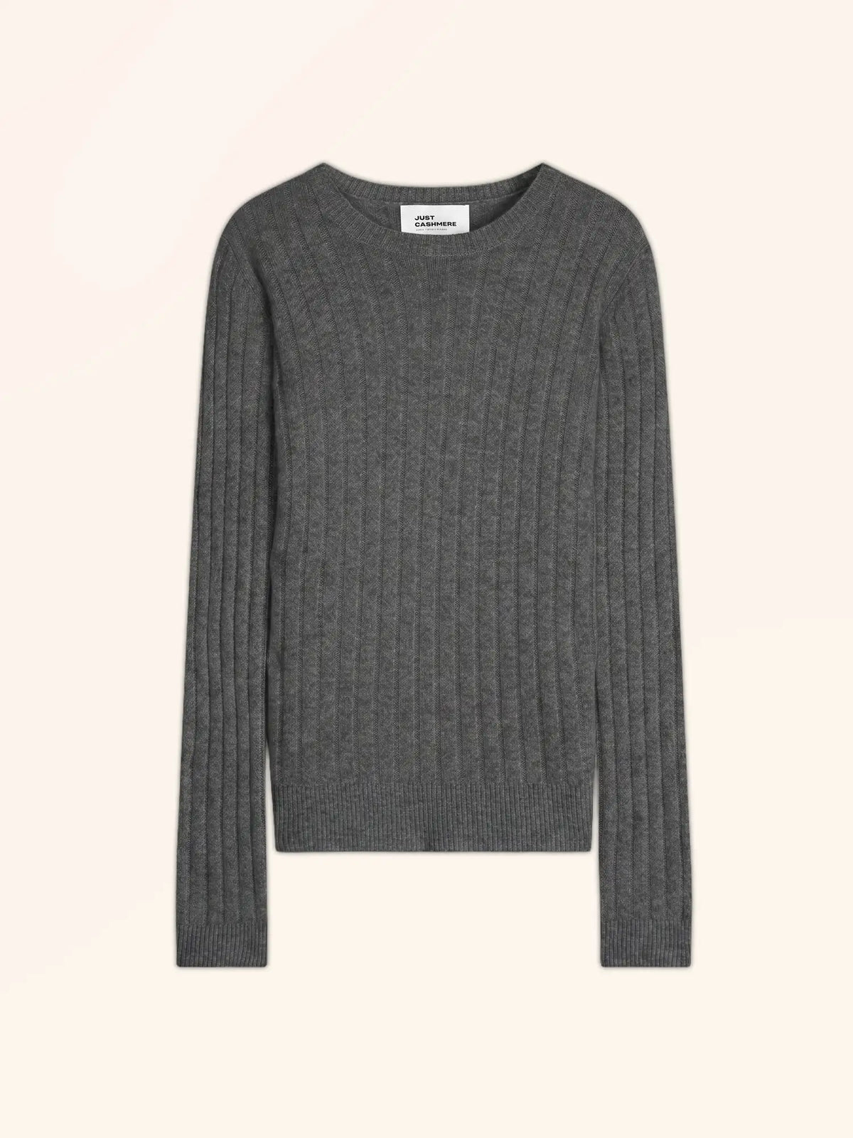 LORANA Pull Col Rond 4 Fils Anthracite Chiné