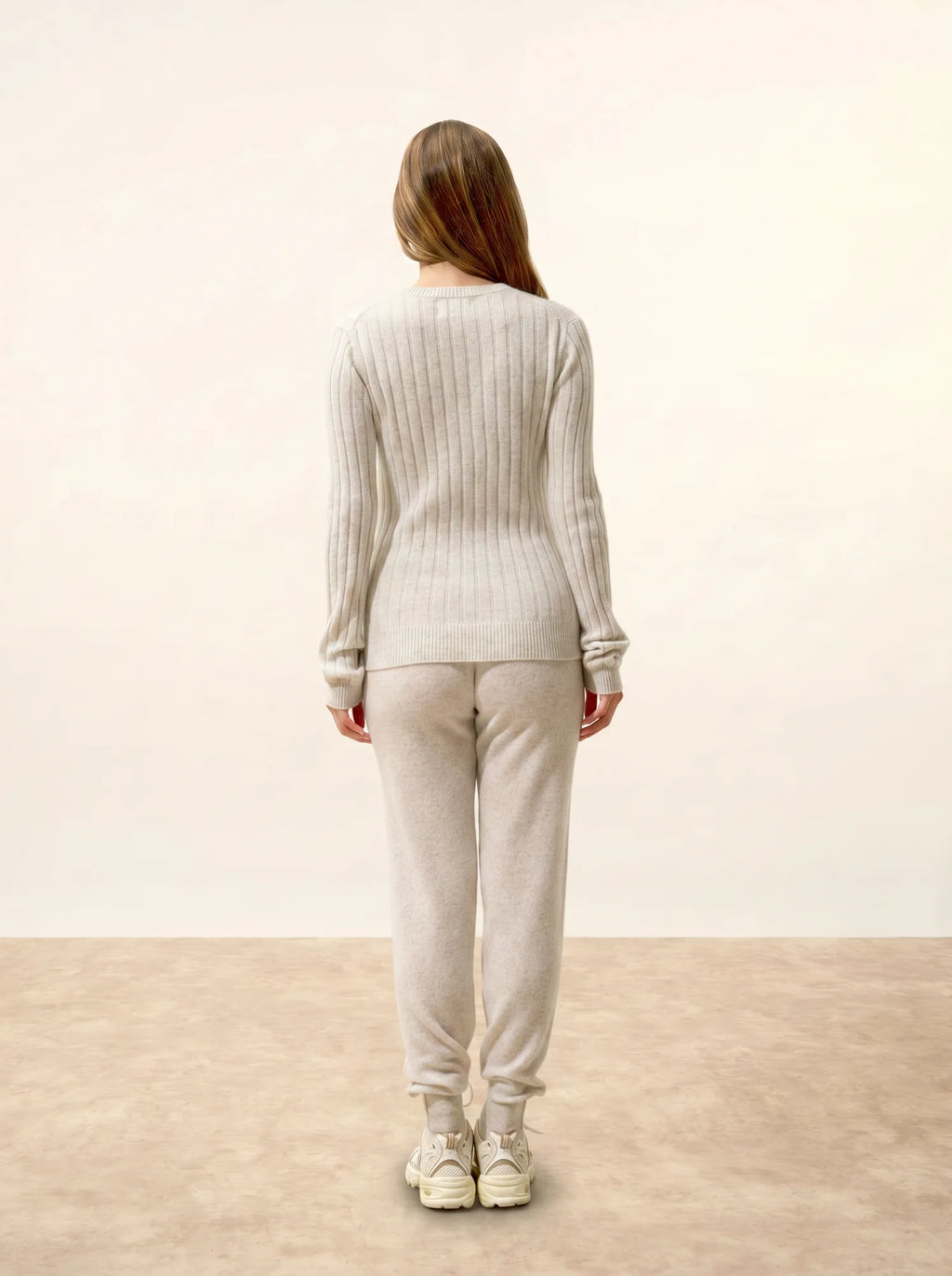 LORANA Sweater Crew Neck 4 Ply Heather Pearl Grey