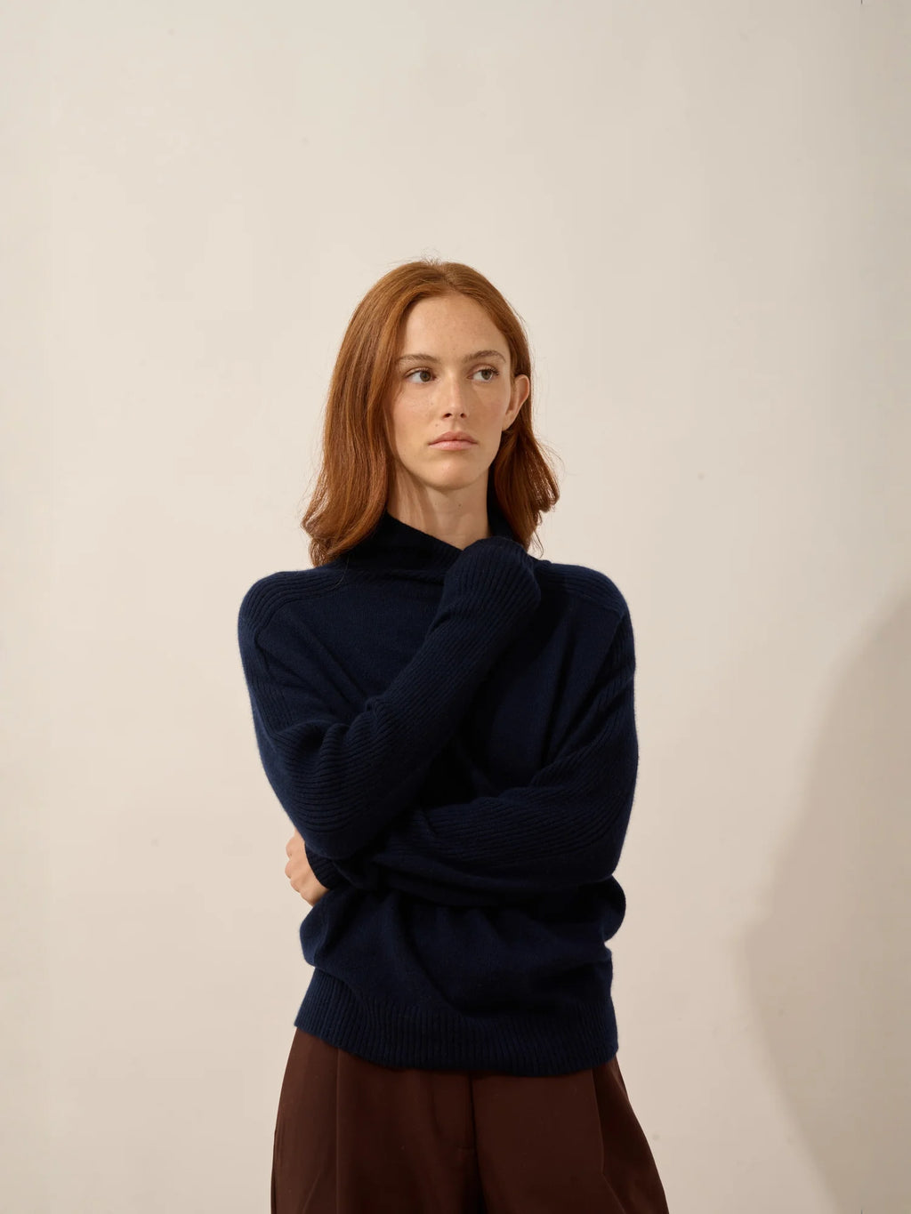 FIORINA Pullover Rollkragen Marineblau