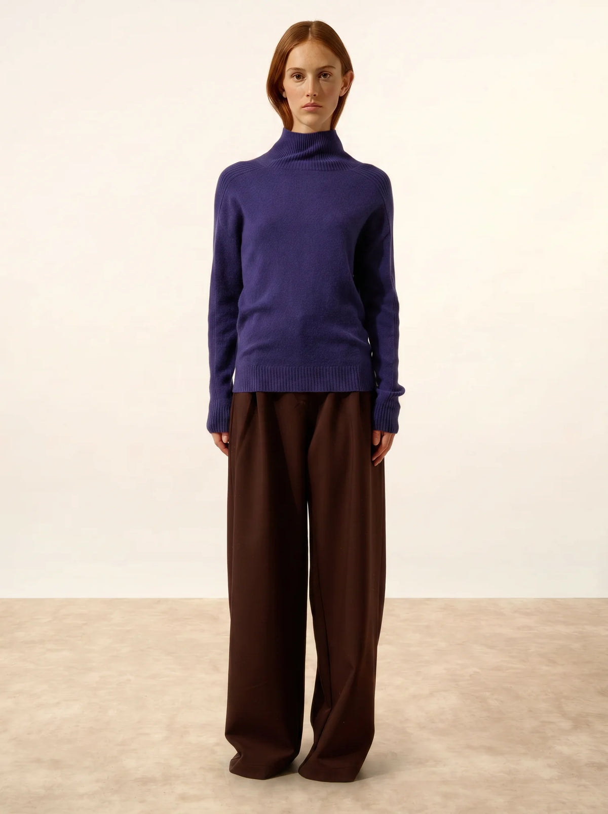 FIORINA Pull Col Roulé Violet