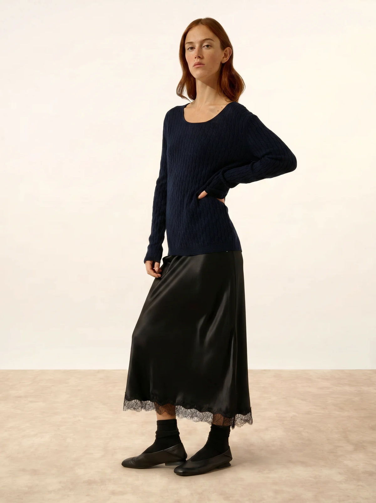 RELINA Pull Col Bateau Bleu Marine
