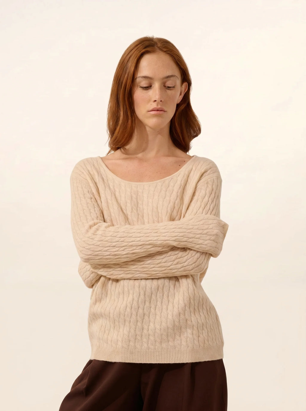 RELINA Pullover U-Boot-Ausschnitt Sand