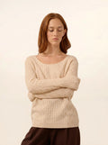RELINA Pullover U-Boot-Ausschnitt Sand