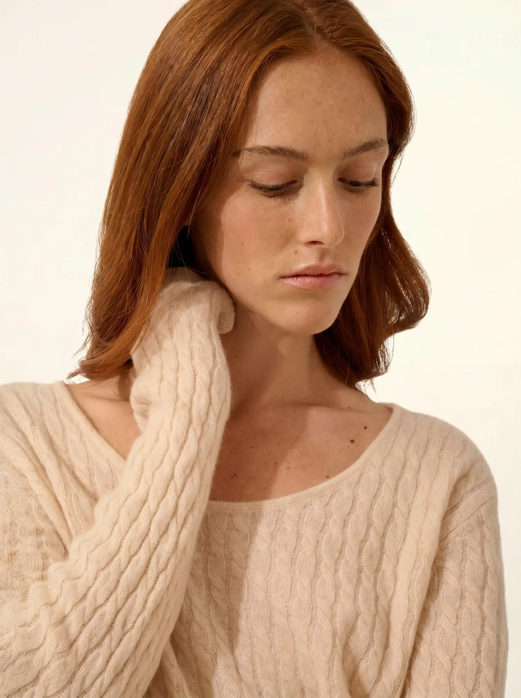 RELINA Pullover U-Boot-Ausschnitt Sand