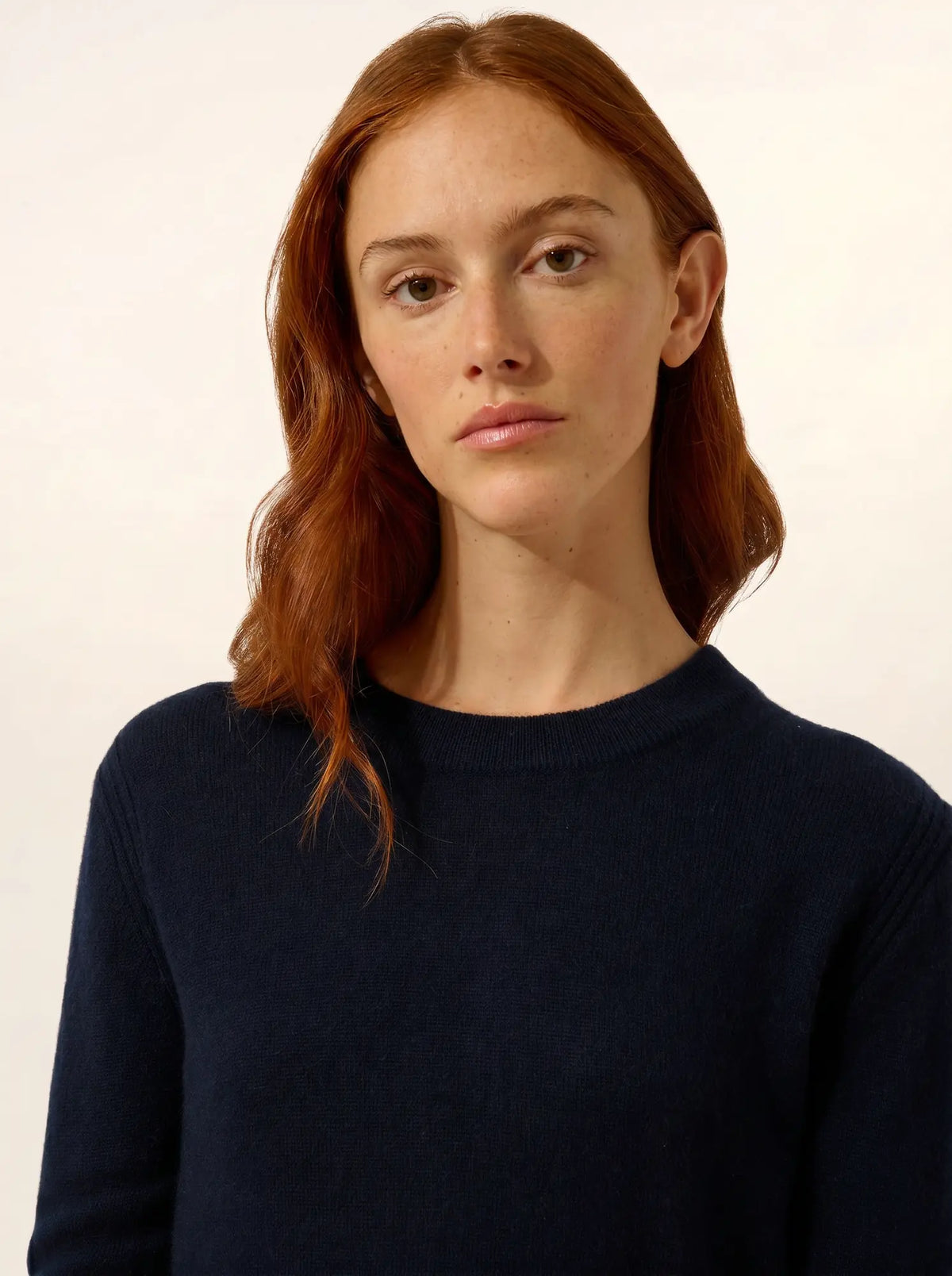 LUNERA Pull Col Rond Bleu Marine