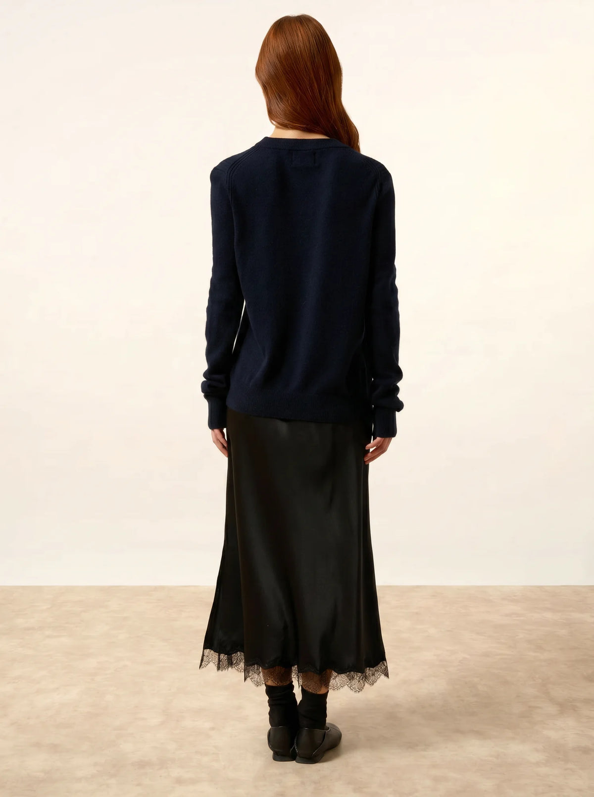 LUNERA Pull Col Rond Bleu Marine