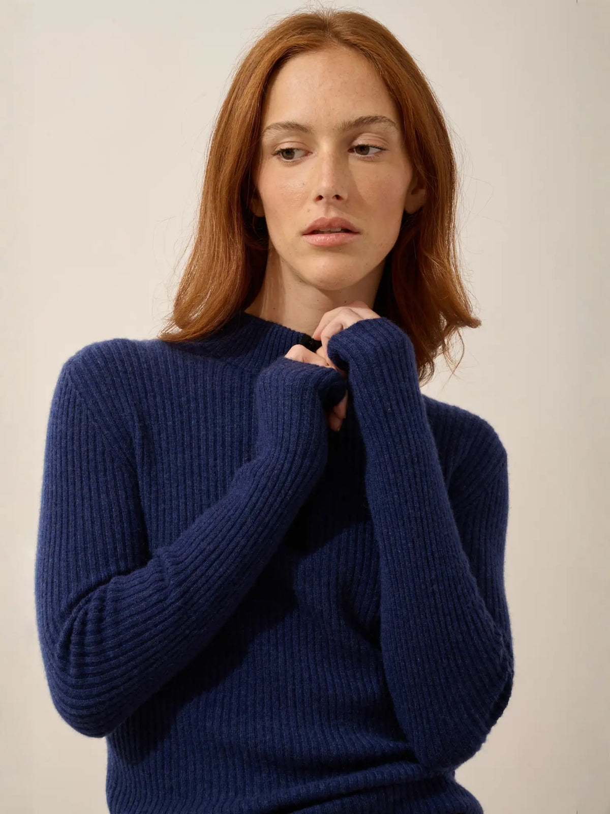 CASSILDA Pull Camionneur Bleu Nuit et Noir