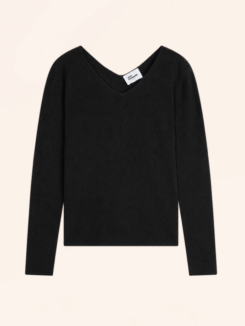 MIRELLA Sweater V-Neck Front and Back Black