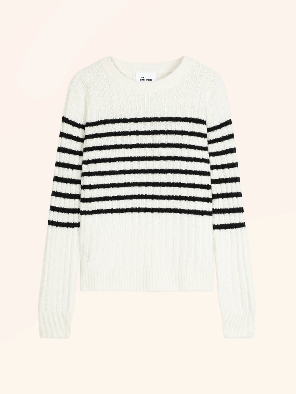 SYLVANA Pullover Rundhalsausschnitt 4-fädig Schwarz und Elfenbein