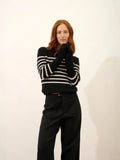 SYLVANA Sweater Crew Neck 4 Ply Black and Ivory