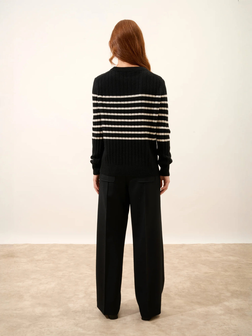 SYLVANA Sweater Crew Neck 4 Ply Black and Ivory
