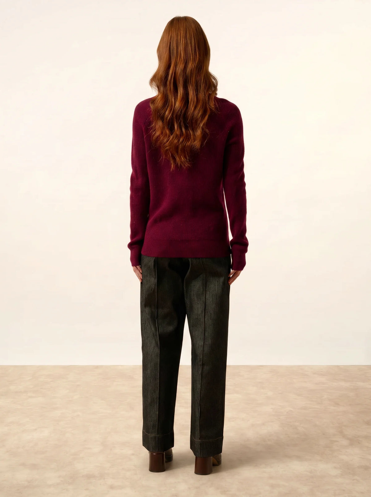 ISALUNE Sweater V-Neck Burgundy
