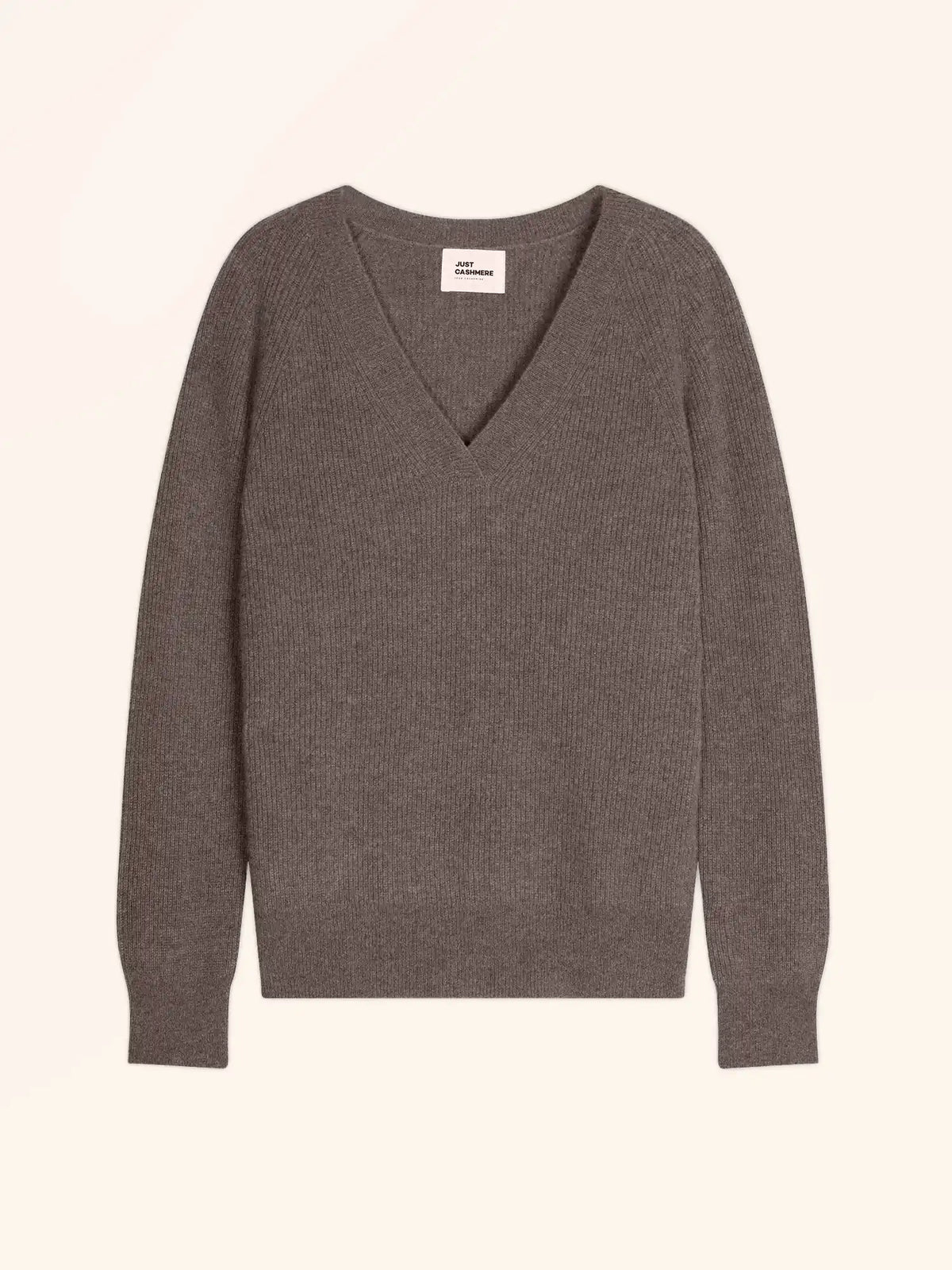 ISALUNE Pull Col V Taupe Chiné