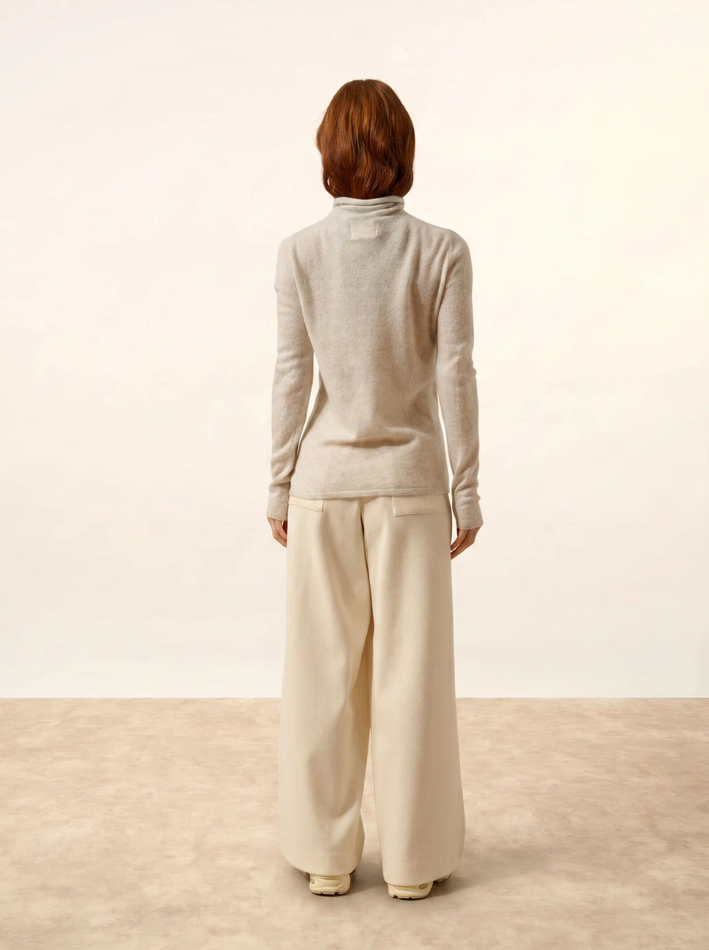 LYSANDRA Pull Col Roulé Gris Perle Chiné