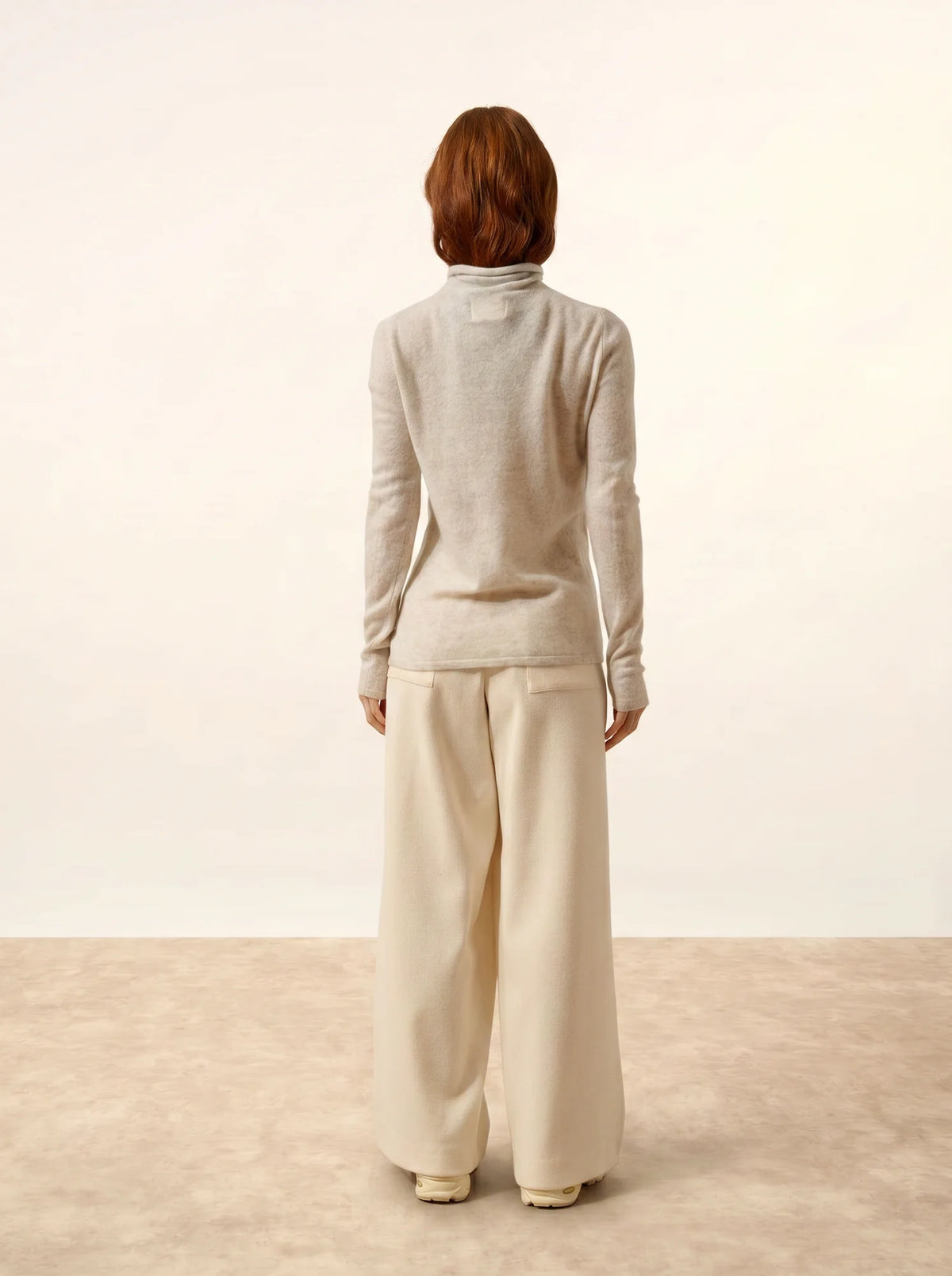LYSANDRA Pull Col Roulé Gris Perle Chiné