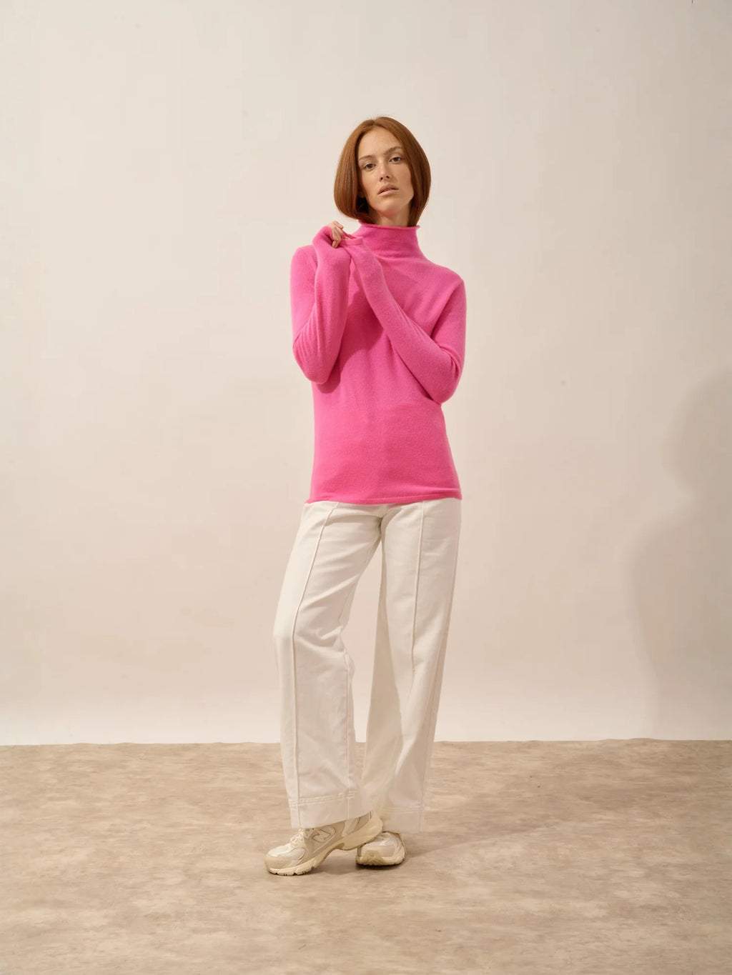 LYSANDRA Sweater Turtleneck Pink