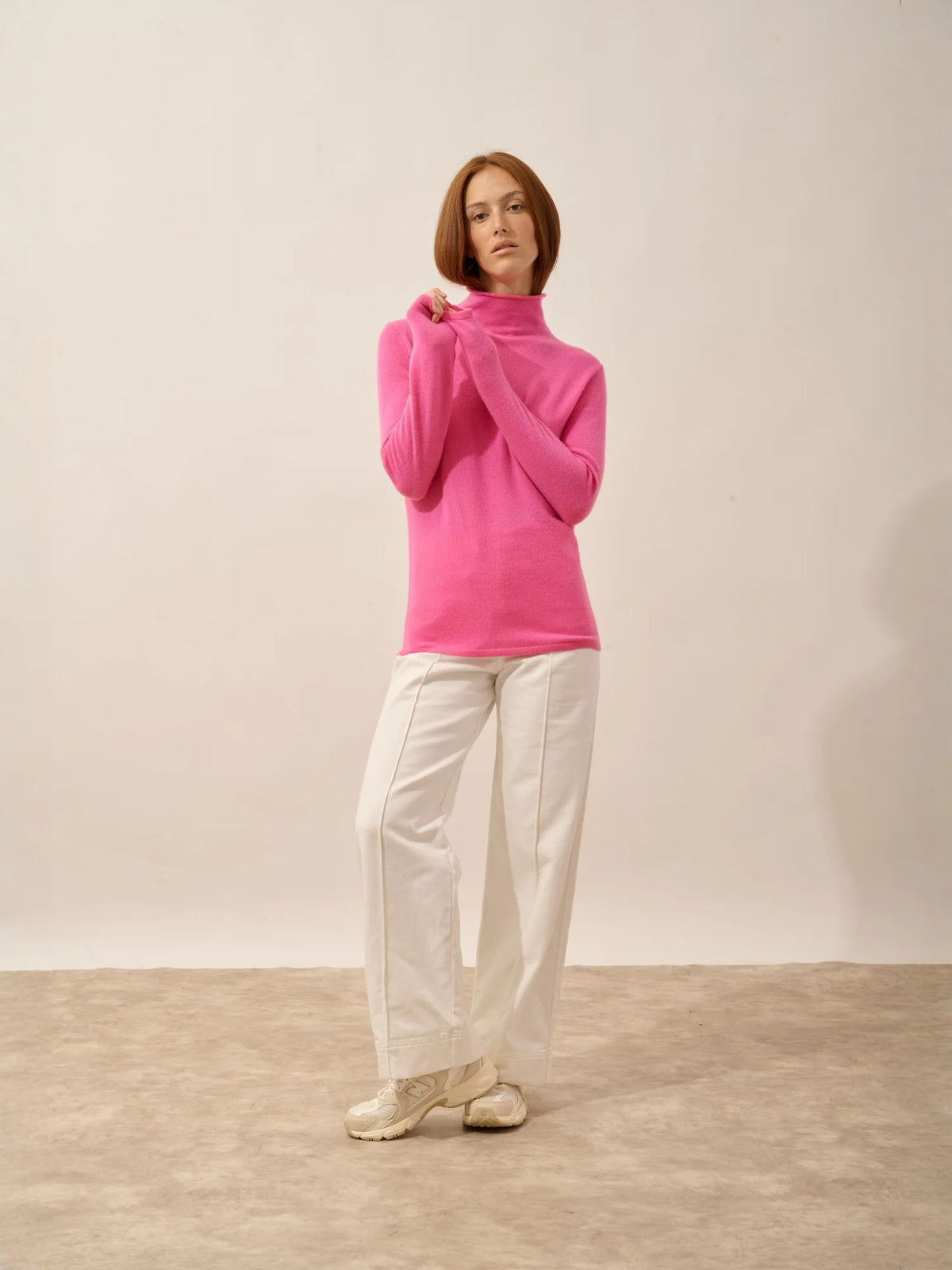 LYSANDRA Sweater Turtleneck Pink