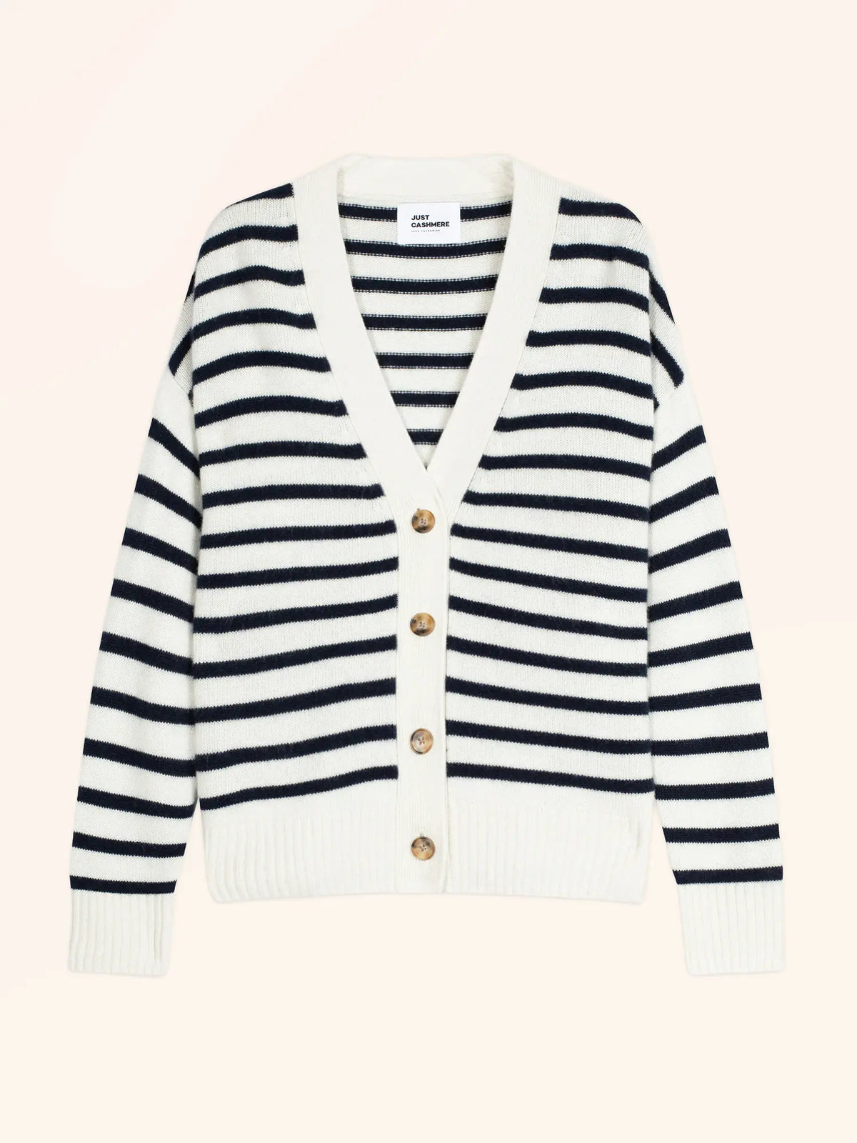MIRENA Cardigan V-Neck 4 Ply Navy and Ivory