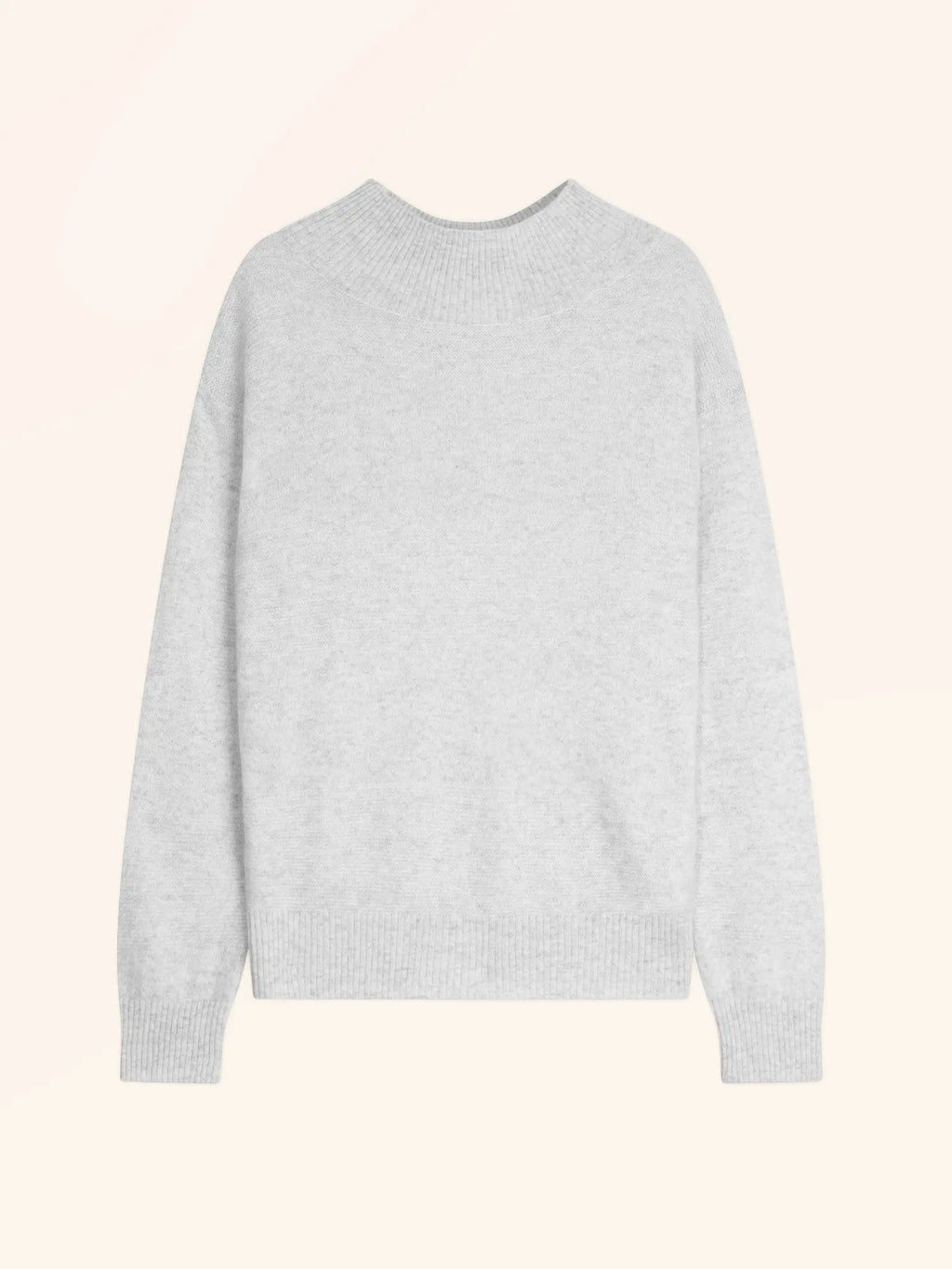 AMBER Pull Col Montant Gris Perle Chiné