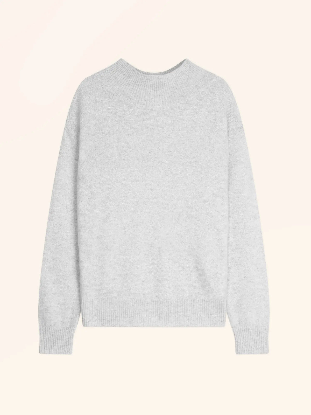 AMBER Pull Col Montant Gris Perle Chiné