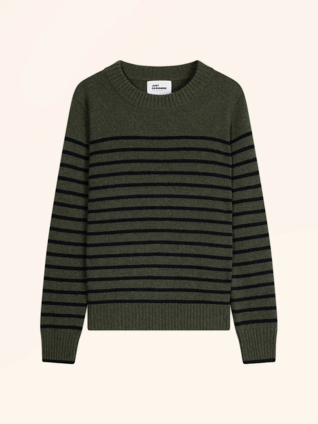 FIORA Pullover Rundhalsausschnitt 4-fädig Marineblau und Khaki meliert