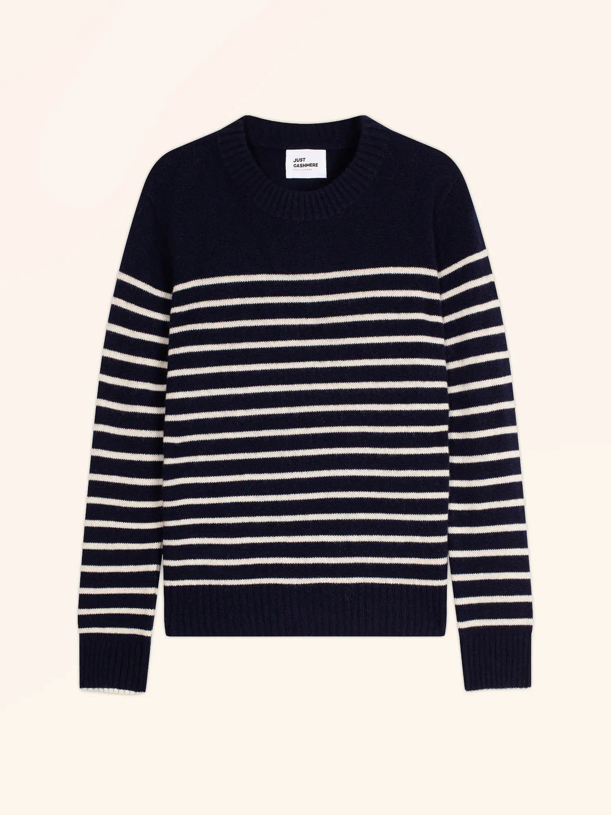 FIORA Pullover Rundhalsausschnitt 4-fädig Marineblau und Elfenbein