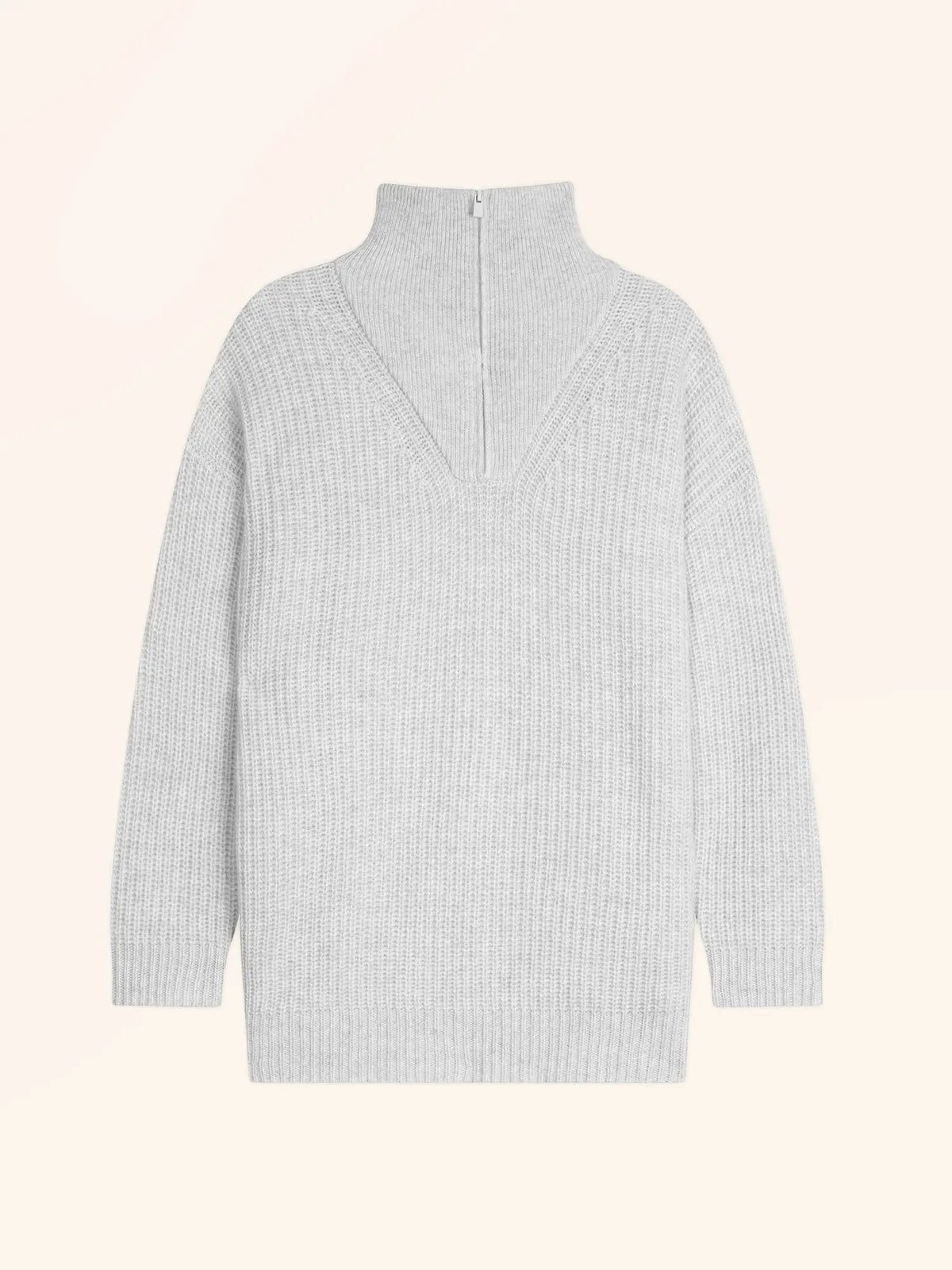 NORDICA Pullover Truckerkragen 6-fädig Perlgrau meliert