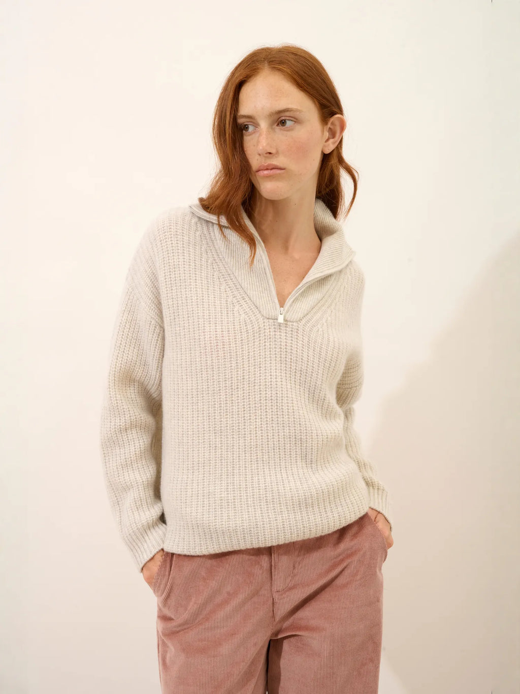 NORDICA Pull Camionneur 6 Fils Gris Perle Chiné