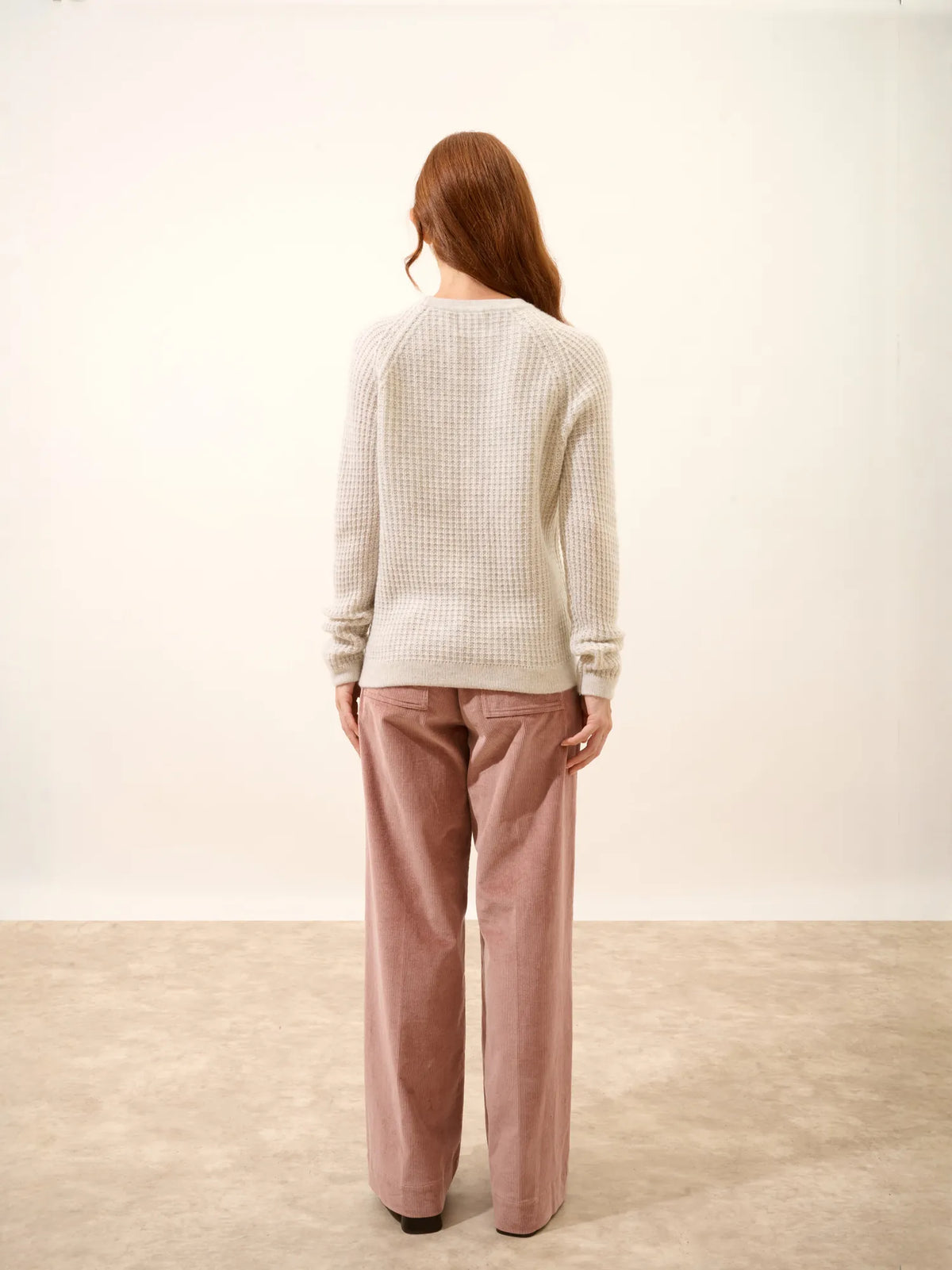 ASTRÉE Pull Col Rond 6 Fils Gris Perle Chiné