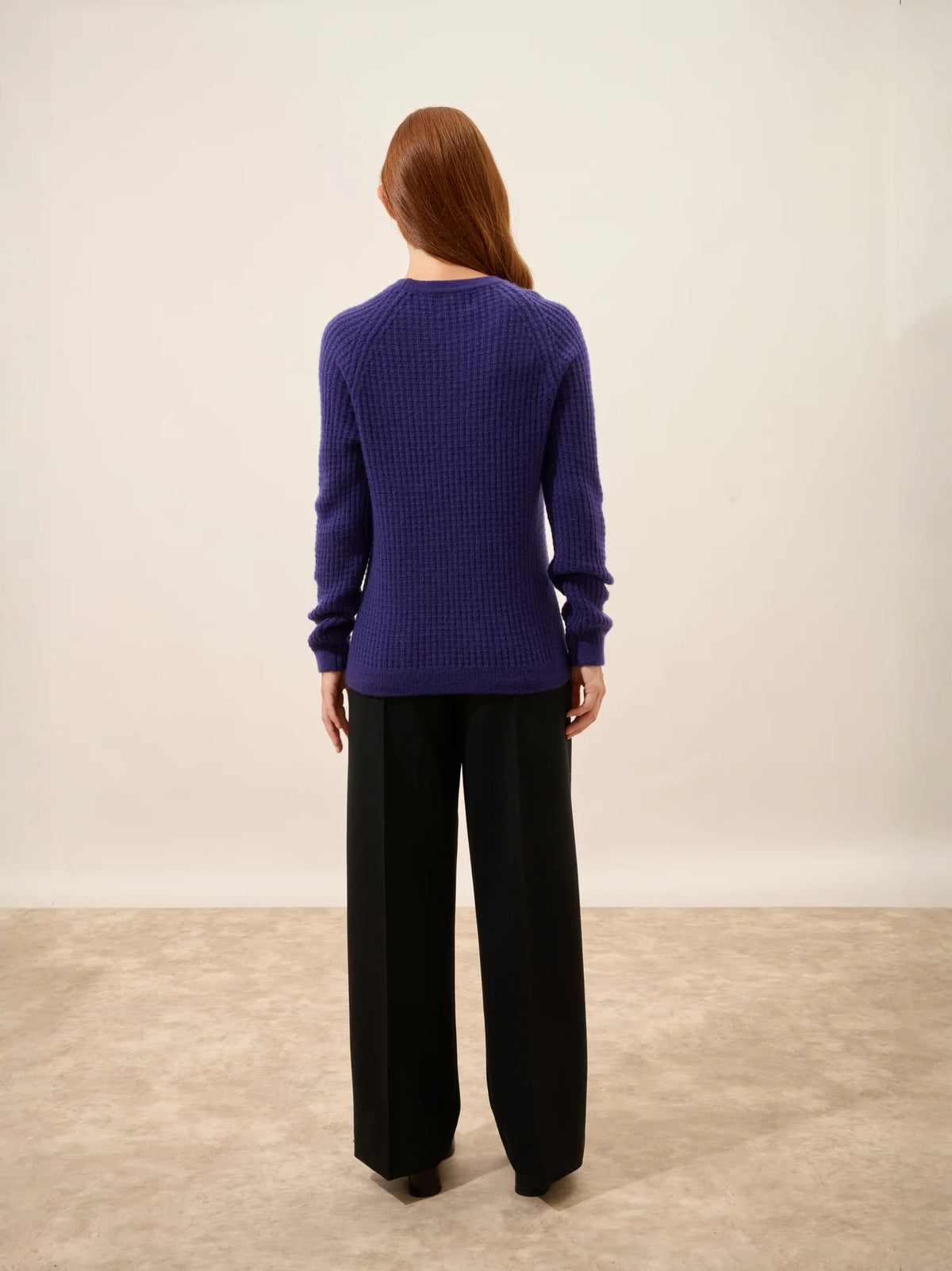 ASTRÉE Pull Col Rond 6 Fils Violet