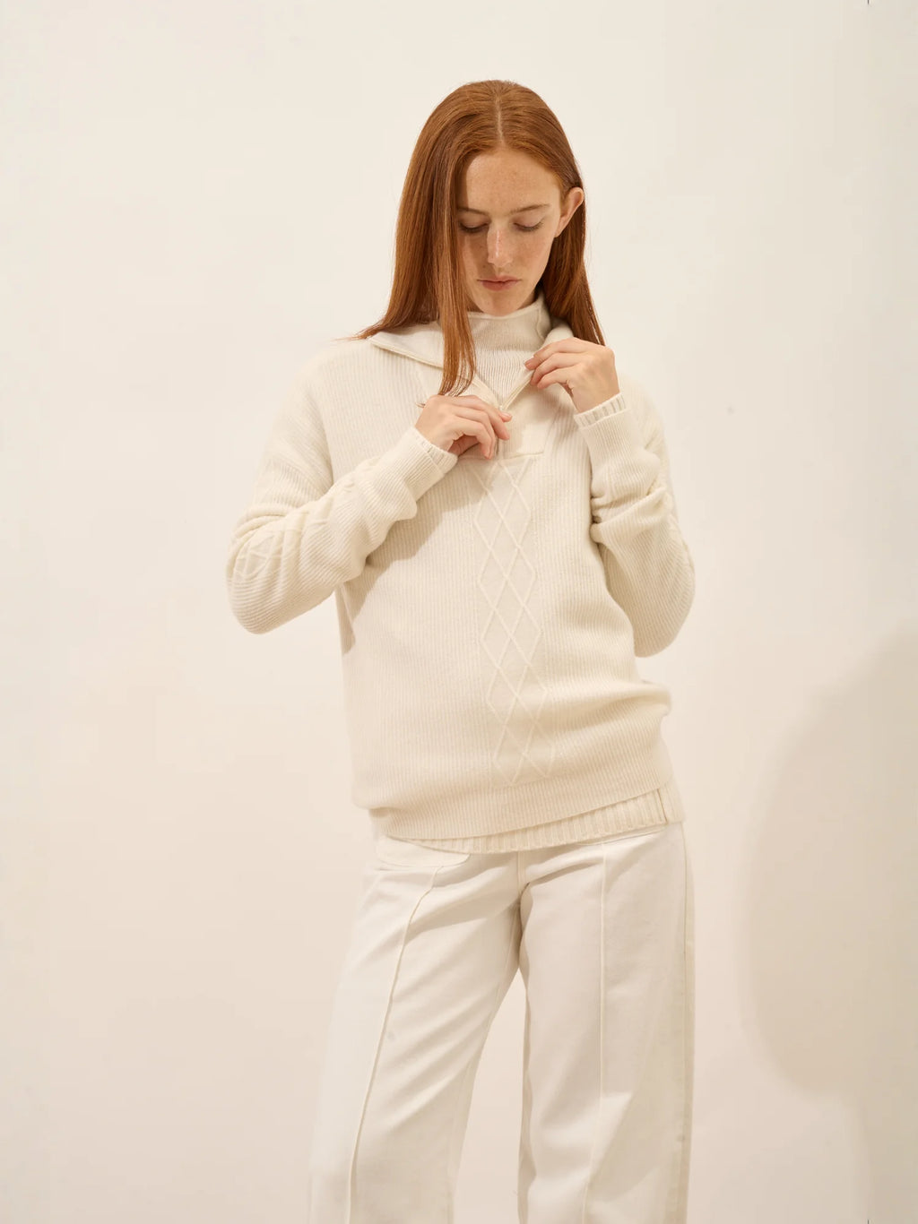 CASSIOPÉE Sweater Trucker Neck Ivory