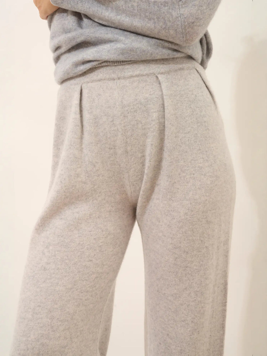DAPHNE Pantalon Large Gris Clair Chiné