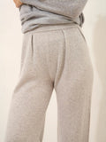 DAPHNE Pantalon Large Gris Clair Chiné
