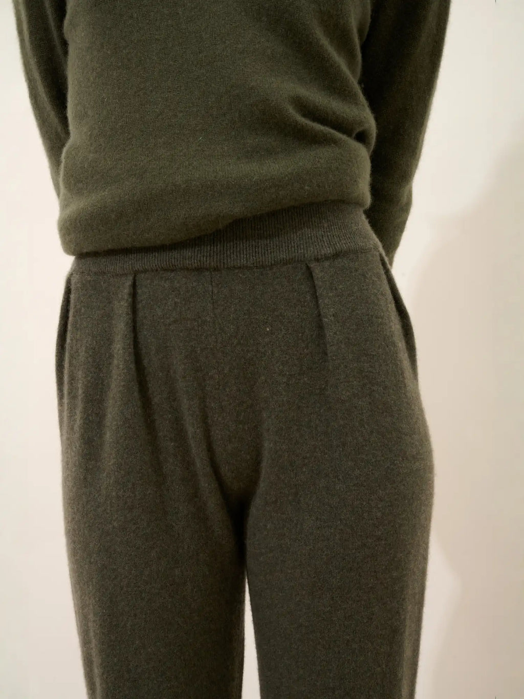 DAPHNE Hose weit Khaki meliert