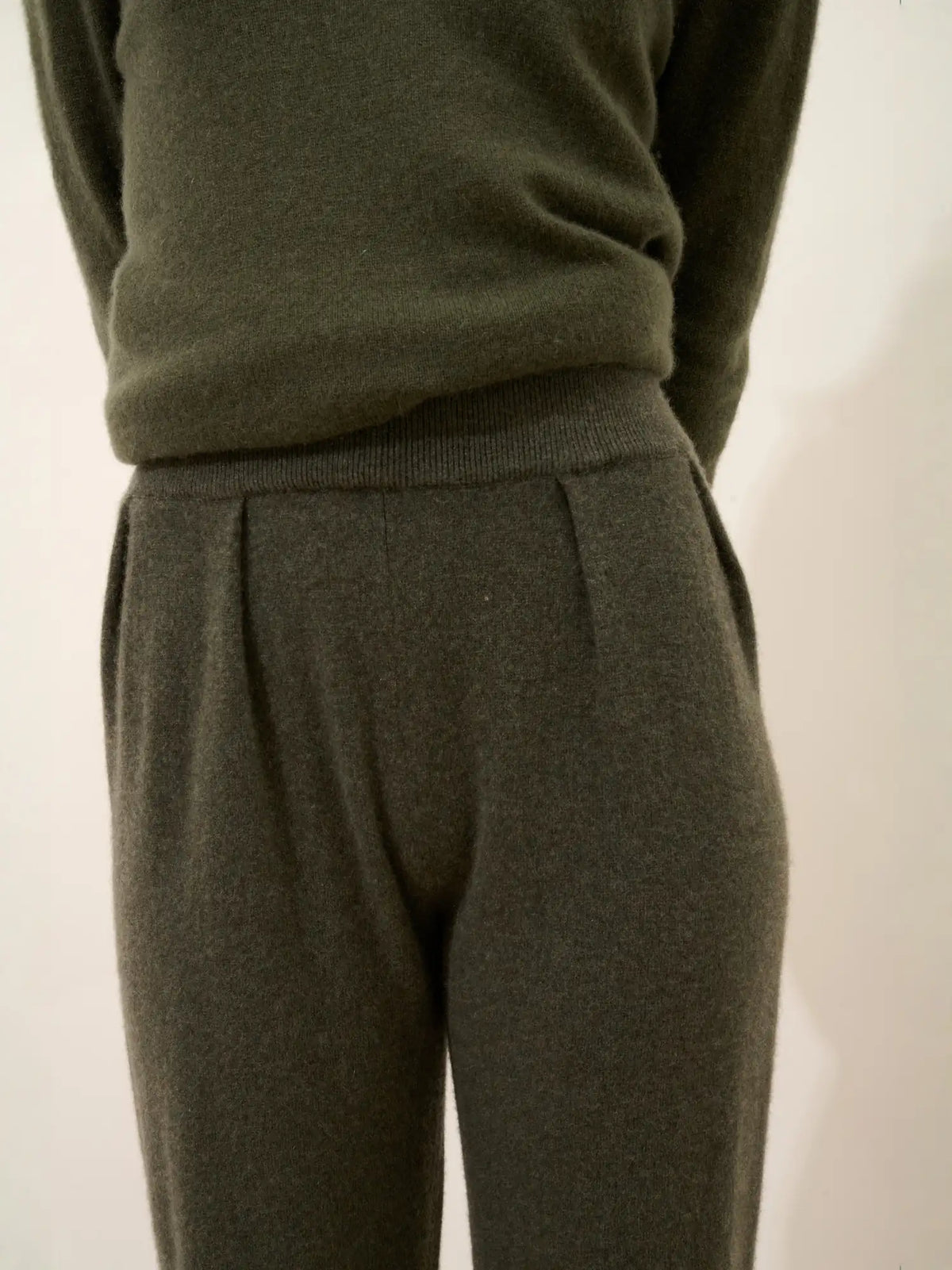 DAPHNE Hose weit Khaki meliert