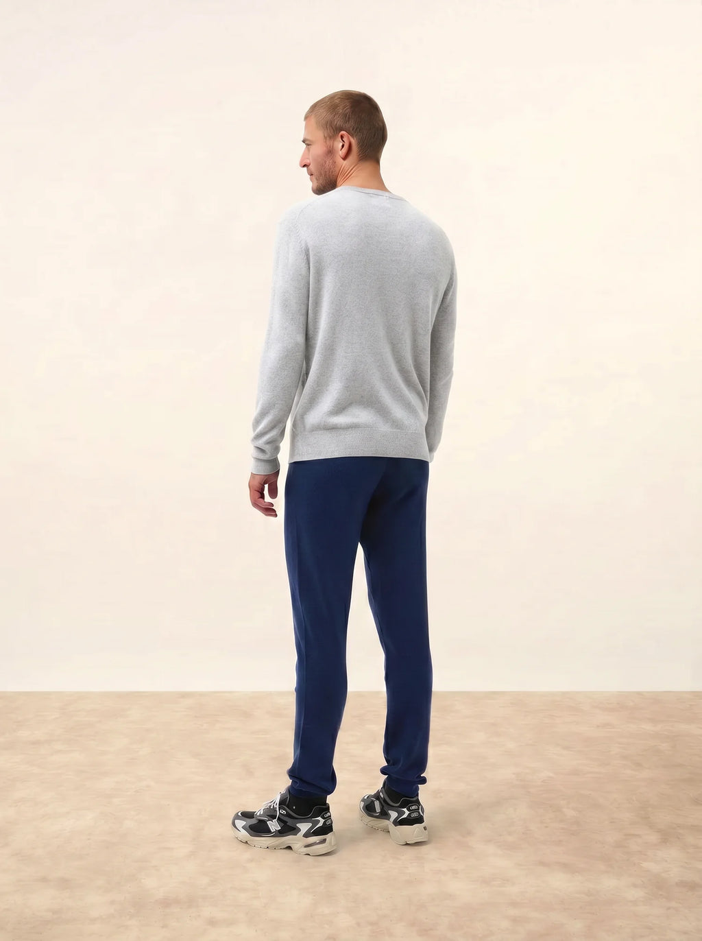 WALT Pull Col V Gris Perle Chiné