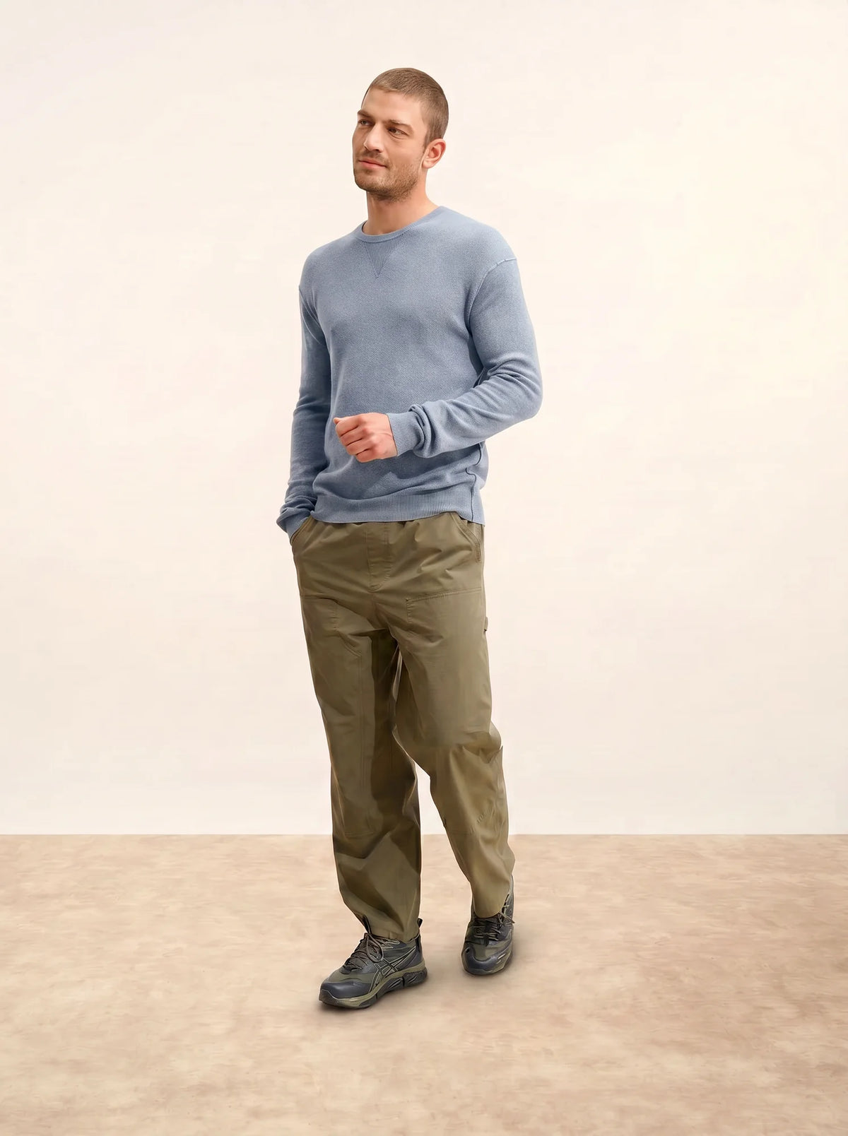 HOWARD Pullover Rundhalsausschnitt Elfenbeinblau