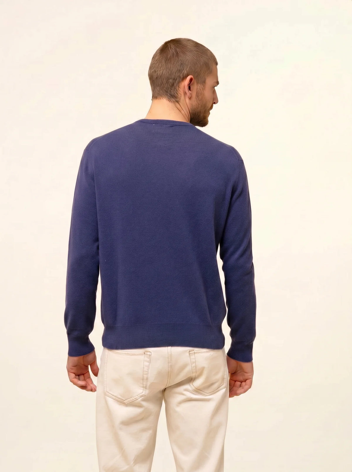 HOWARD pull col rond violet gris chiné