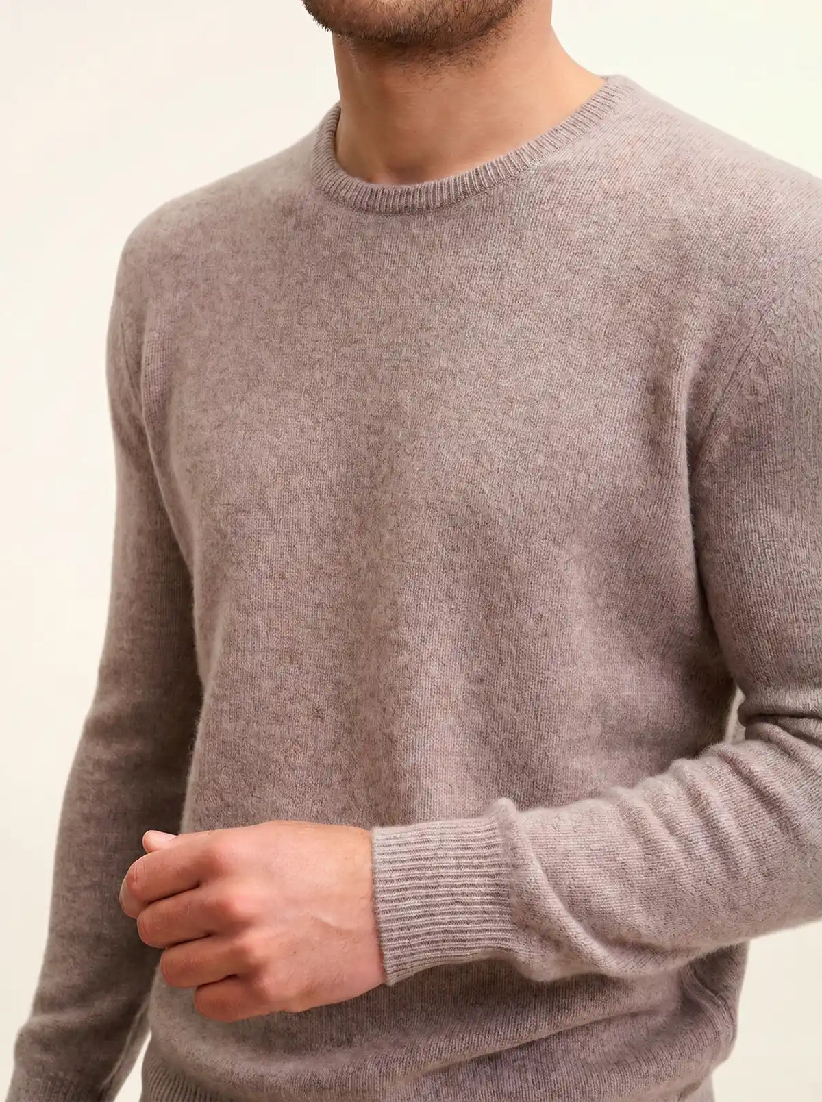 GABIN Pull Col Rond 4 Fils Caribou Chiné