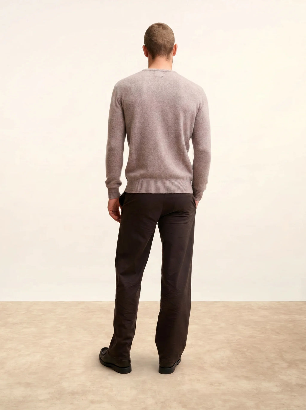 GABIN Sweater Crew Neck 4 Ply Heather Caribou