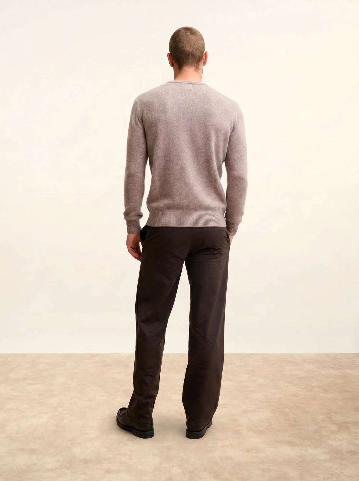 GABIN Pull Col Rond 4 Fils Caribou Chiné